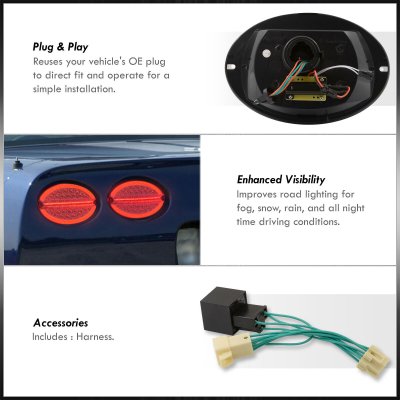 Chevy Corvette C5 1997-2004 Smoked LED Tail Lights