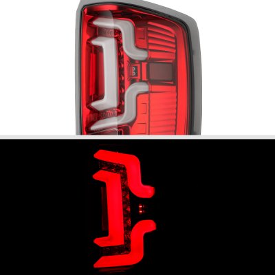 Chevy Silverado 2500HD 2015-2019 Red Clear LED Tail Lights