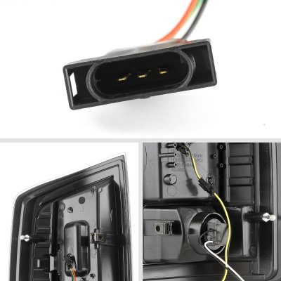 Dodge Ram 2500 2007-2009 Black Smoked LED Tail Lights J2