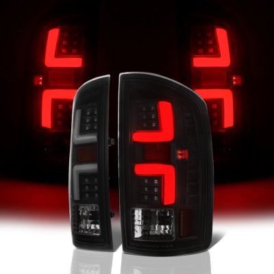 Dodge Ram 2500 2007-2009 Black Smoked LED Tail Lights J2