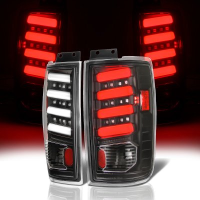 Ford Expedition 1997-2002 Black LED Tail Lights J2