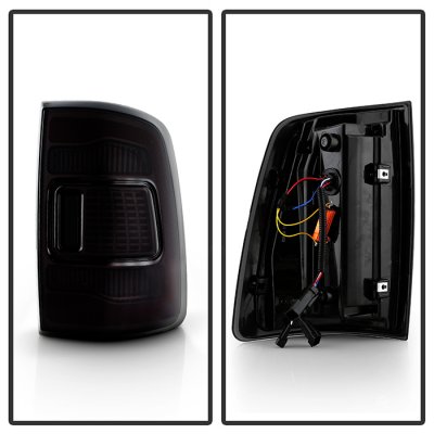 Dodge Ram 2500 2010-2018 Black Smoked Full LED Tail Lights S5