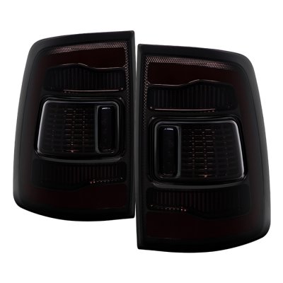 Dodge Ram 2500 2010-2018 Black Smoked Full LED Tail Lights S5