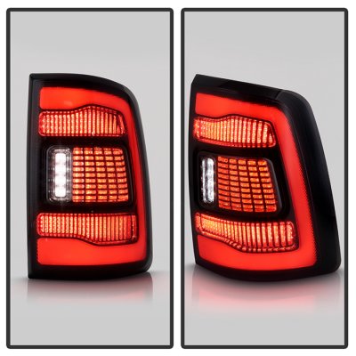 Dodge Ram 2500 2010-2018 Black Smoked Full LED Tail Lights S5