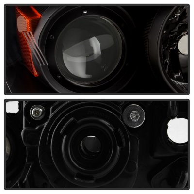 Mazda 3 Sedan 2004-2009 Black Halogen Projector Headlights