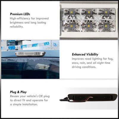 GMC Canyon 2004-2012 Clear LED Third Brake Light J3