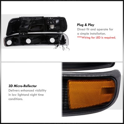 Chevy Silverado 1999-2002 LED DRL Headlights Bumper Lights