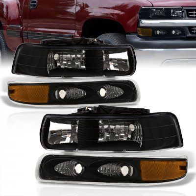 Chevy Suburban 2000-2006 Black Headlights Set