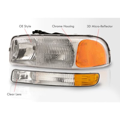 GMC Yukon XL 2000-2006 Replacement Headlights Set