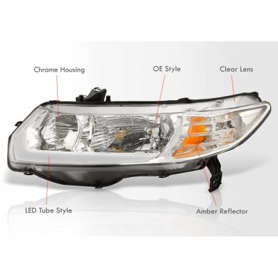 Honda Civic Coupe 2006-2011 Headlights LED DRL