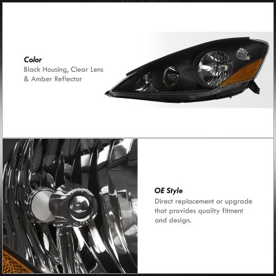 Toyota Sienna 2006-2010 Black Euro Headlights