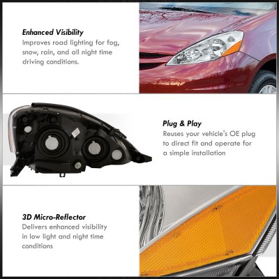 Toyota Sienna 2006-2010 Euro Headlights