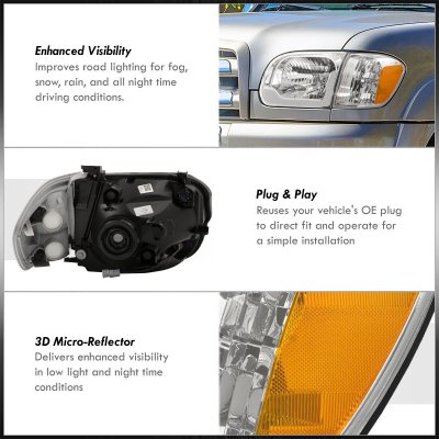 Toyota Tundra Double Cab 2005-2006 LED DRL Headlights Corner Lights