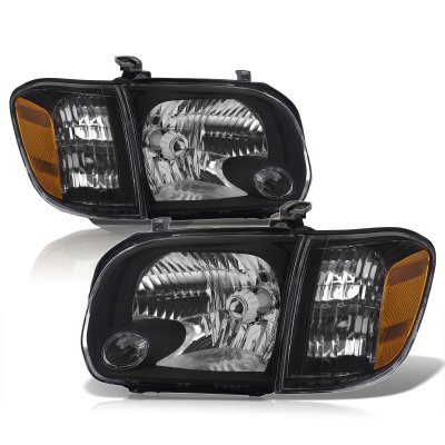 Toyota Sequoia 2005-2007 Black Headlights Set