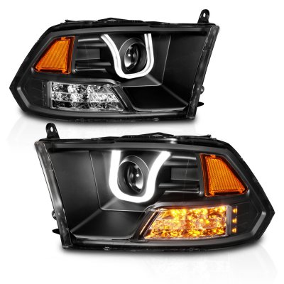 Dodge Ram 2500 2010-2018 Black Projector Headlights LED DRL A2