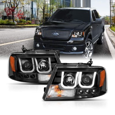 Ford F150 2004-2008 Black Projector Headlights LED A2