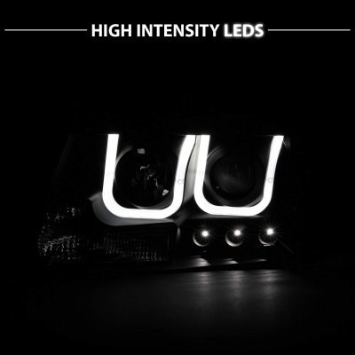 Ford F150 2004-2008 Black Projector Headlights LED A2