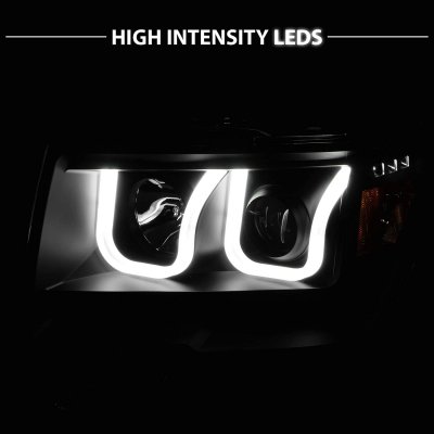Ford F150 2009-2014 Black Projector Headlights LED DRL A2