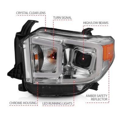 Toyota Tundra SR 2014-2017 Projector Headlights LED DRL Signals A3