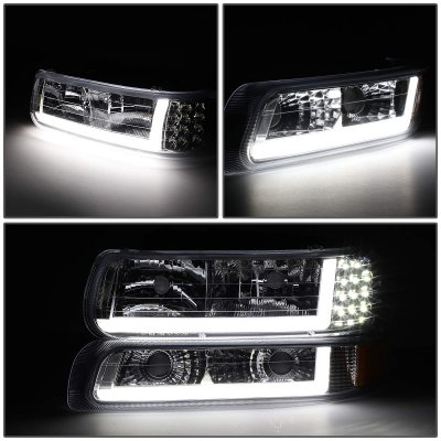 Chevy Silverado 1999-2002 LED DRL Headlights Bumper Lights LED Signal Lights