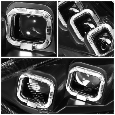 Ford Focus 2015-2018 Black LED Projector Headlights Quad Halo Switchback Signals
