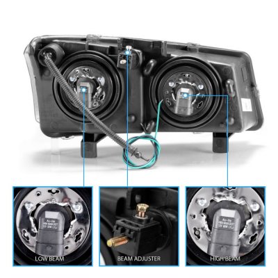 Chevy Silverado 2500HD 2003-2006 Black Headlights LED DRL A1