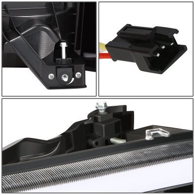 GMC Yukon XL 2000-2006 Black LED DRL Headlights Switchback Bumper Lights N5