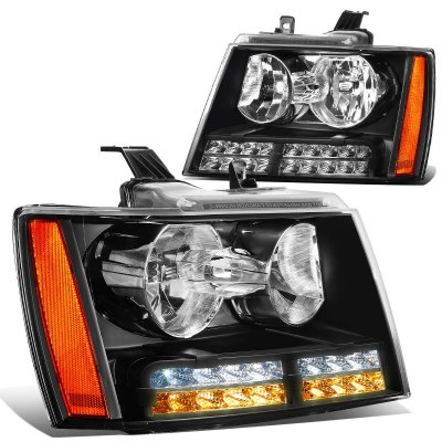 thumbnail image 2 of HDC Autosports Black Housing Headlights For Chevy Silverado & Avalanche - Clear Reflector 2 of 5