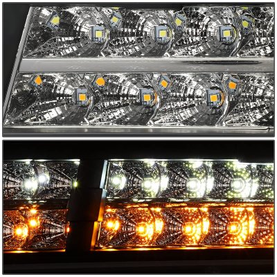 Chevy Suburban 2007-2014 Black Headlights LED DRL Signals