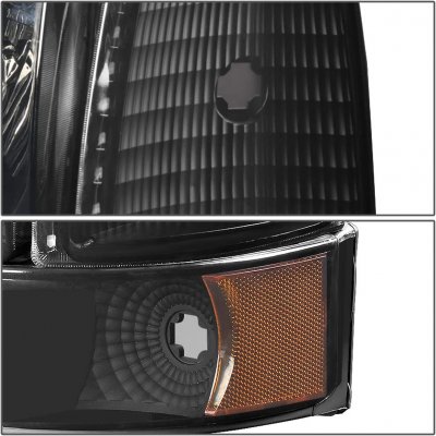 Ford F150 1992-1996 Black Smoked Headlights Set