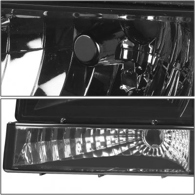 Ford F150 1992-1996 Black Smoked Headlights Set