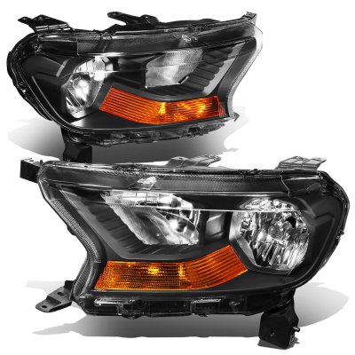 Maxcomotors Black Projector Headlights For 2019-2023 Ford Ranger – Switchback LED Sequential Signals, Pair