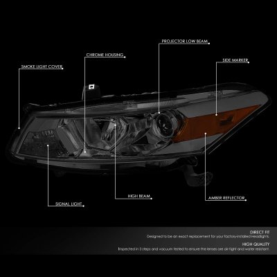 Honda Accord Coupe 2008-2012 Smoked Headlights