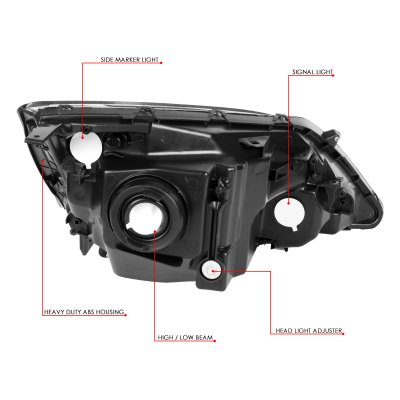 Honda CRV 2007-2011 Headlights Black Housing
