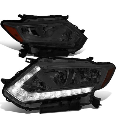 Nissan Rogue 2014-2016 Smoked Headlights LED DRL