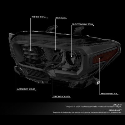 Toyota Tacoma SR 2016-2023 Smoked Projector Headlights