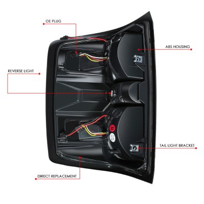 Chevy Silverado 3500HD 2015-2019 Tube LED Tail Lights N4