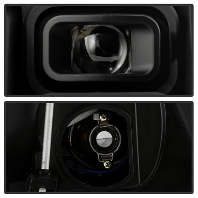 GMC Yukon XL 2007-2014 Black Smoked Projector Headlights LED DRL S2