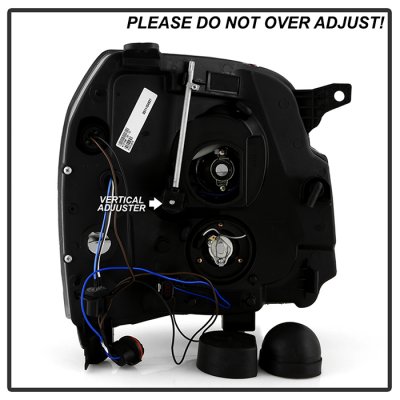 GMC Yukon XL 2007-2014 Black Smoked Projector Headlights LED DRL S2