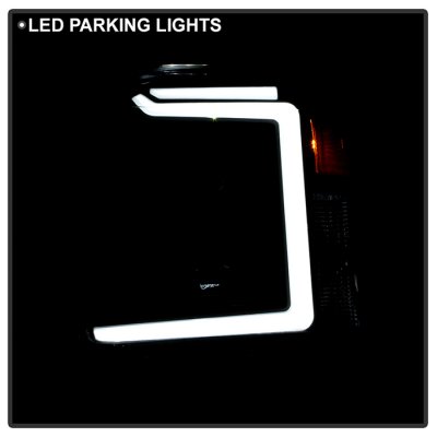 GMC Yukon XL 2007-2014 Black Smoked Projector Headlights LED DRL S2