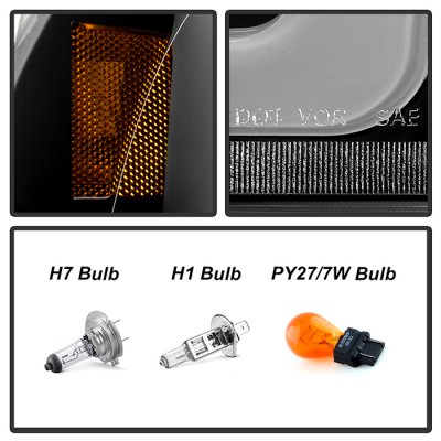 GMC Yukon XL 2007-2014 Black Smoked Projector Headlights LED DRL S2