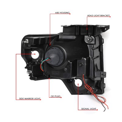 Ford F150 2009-2014 Projector Headlights LED DRL N3