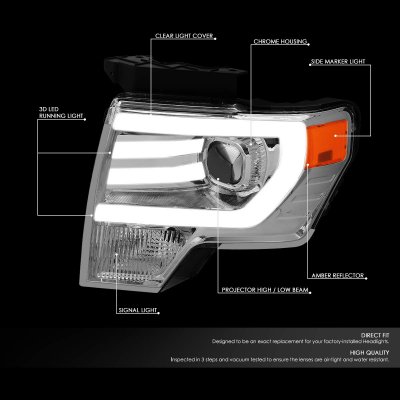 Ford F150 2009-2014 Projector Headlights LED DRL N3