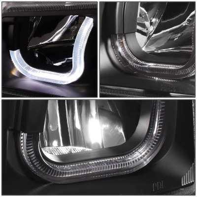 Chevy Silverado 2003-2006 Black LED DRL Headlights Set N3