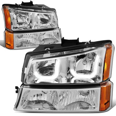 Chevy Silverado 3500 2003-2006 LED DRL Headlights Set N3