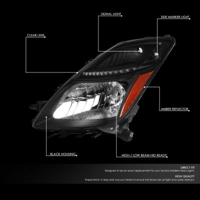 Toyota Prius 2006-2009 Black HID Headlights