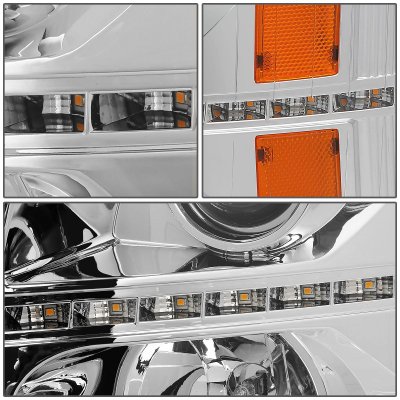 Chevy Silverado 3500HD 2007-2014 Projector Headlights LED DRL Signals N3