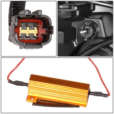 Nissan Titan 2004-2015 Black Projector Headlights LED DRL Signals