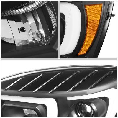 Dodge Ram 2500 2006-2009 Black Projector Headlights LED DRL Signals N2