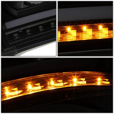 Dodge Ram 2500 2006-2009 Black Smoked Projector Headlights LED DRL Signals N2